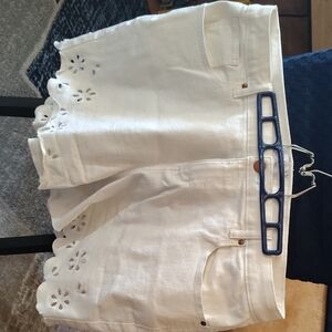 Lane Bryant Cream Eyelet Women Shorts